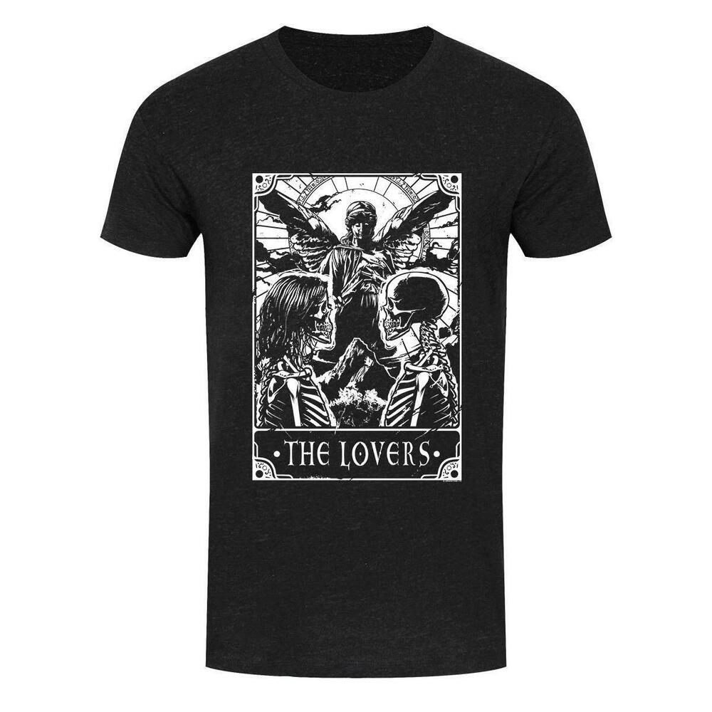 Deadly Tarot The Lovers Mens Heather Black Denim Tshirt